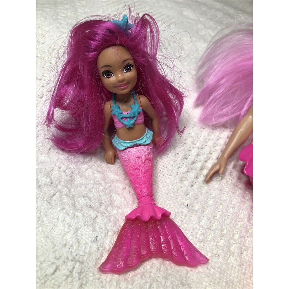 Barbie Dreamtopia Mermaid Tail Doll Lot 1 Barbie and 2 Chelsea Mermaid Dolls - Picture 2 of 12